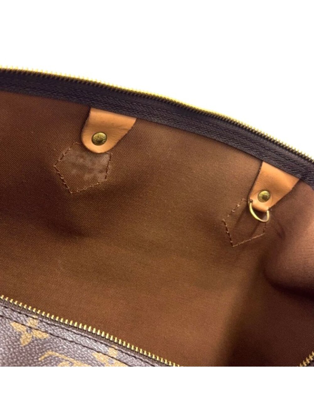 Louis Vuitton Speedy 40 Monogram Leather Brown Handbag Gold - Picture 5 of 15